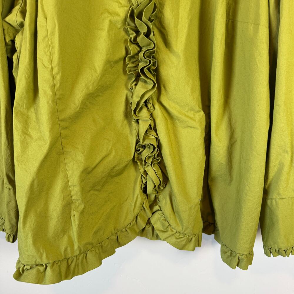 Olive Green Ruffle Blouse - Picture 4 of 10